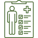 Green Icon of a Checklist with a Human Body